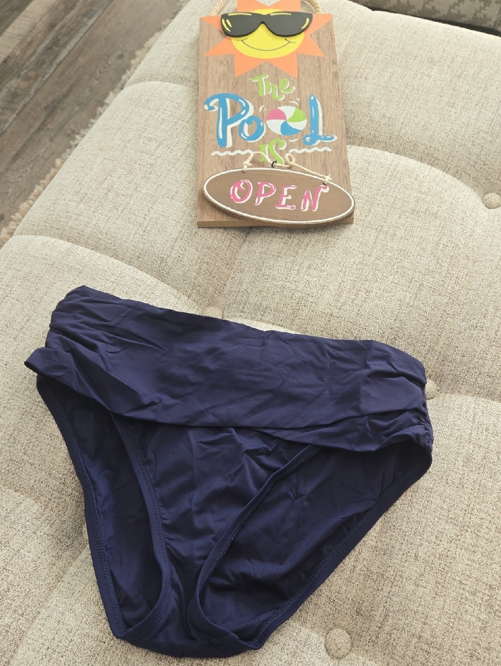 La Blanca Navy Fold-Over Bikini Bottoms